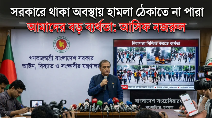 সরকারে থাকা অবস্থায় হামলা ঠেকাতে না পারা আমাদের বড় ব্যর্থতা: আসিফ নজরুল