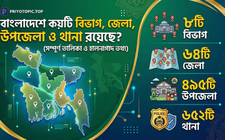 বাংলাদেশের কয়টি বিভাগ, জেলা, উপজেলা ও থানা রয়েছে? (পূর্ণাঙ্গ তালিকা)