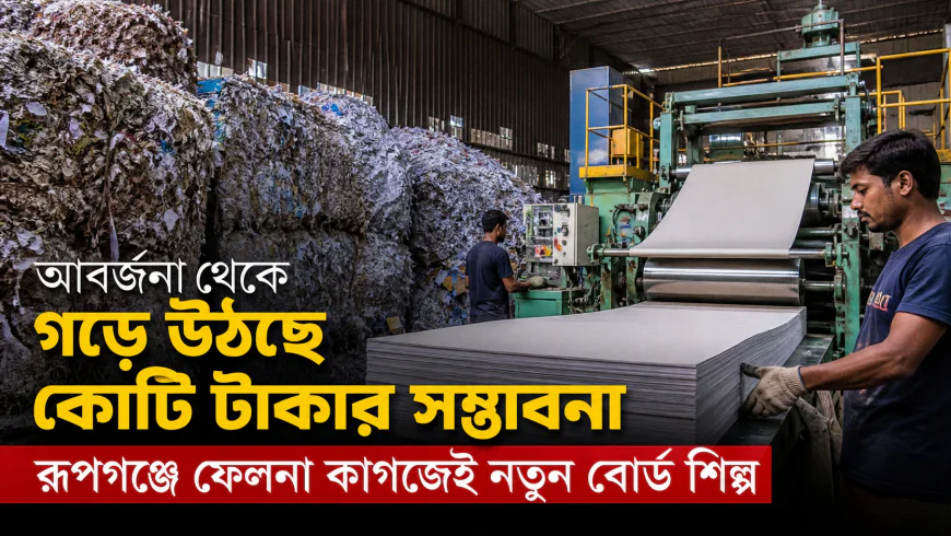 আবর্জনা থেকে গড়ে উঠছে কোটি টাকার সম্ভাবনা, রূপগঞ্জে ফেলনা কাগজেই নতুন বোর্ড শিল্প