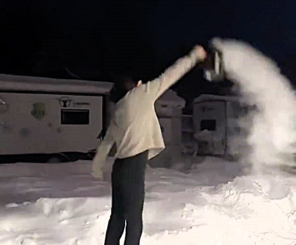 A woman suffers second-degree burns attempting a viral boiling water trick in -20°C weather. Learn how this daring experiment went wrong and her determined retry!