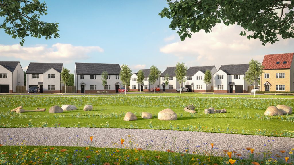 Avant Homes will deliver 256 new homes in Cairneyhill CGI indicative of proposed housetypes to be bu