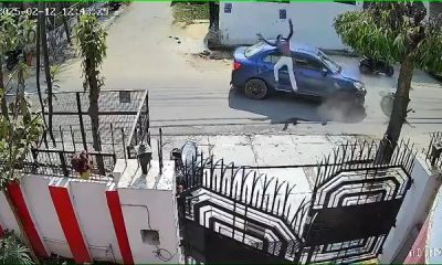 Shocking CCTV footage captures a scooter rider in Lucknow catapulted through the air after a high-speed crash. Miraculously, he survives and is now recovering at home.