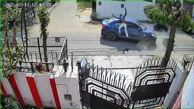 Shocking CCTV footage captures a scooter rider in Lucknow catapulted through the air after a high-speed crash. Miraculously, he survives and is now recovering at home.