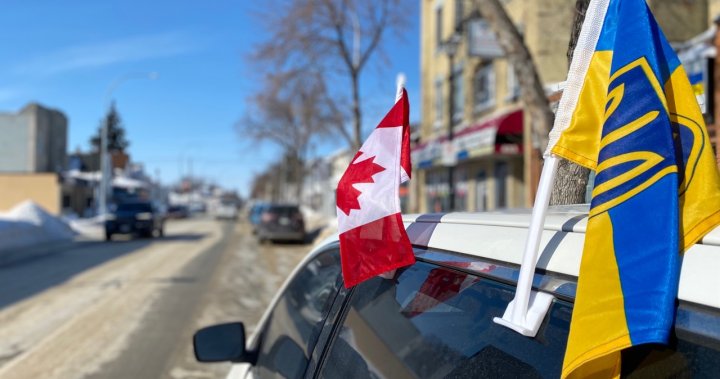 Ukraine Canada flags 1