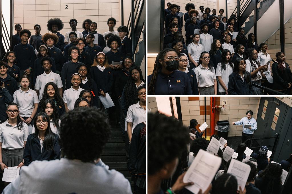 choral choir group practices stairwell 98228279