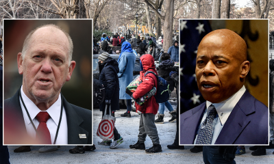 homan adams inset over migrants in nyc