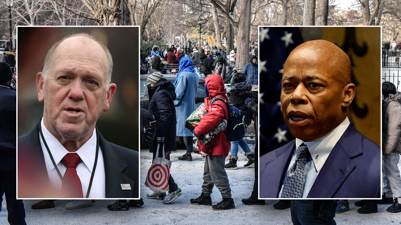 homan adams inset over migrants in nyc