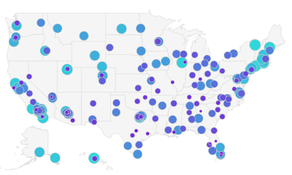 map shows best places weddings