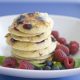 plate pancakes blueberries