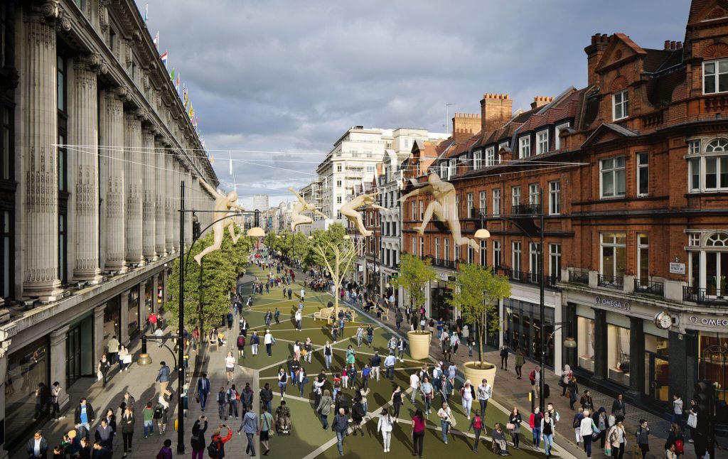 Oxford St pedestrianised