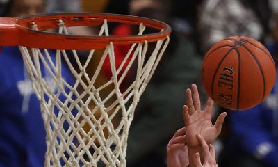 basketball hoop and ball