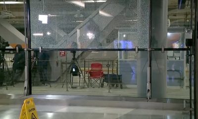 chicago aiport shooting broken glass