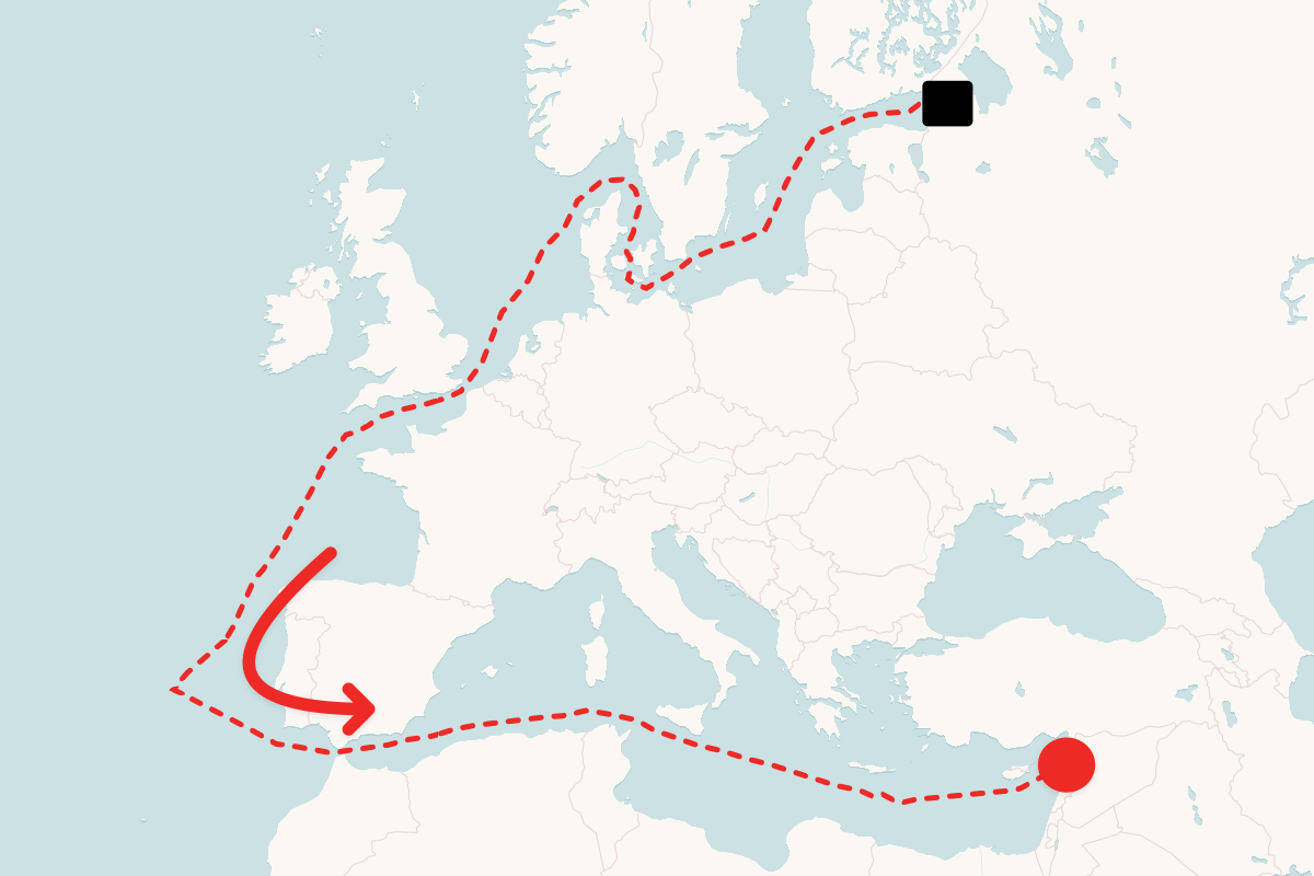 map tracks us sanctioned russian tanker syria