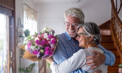 older couple embrace