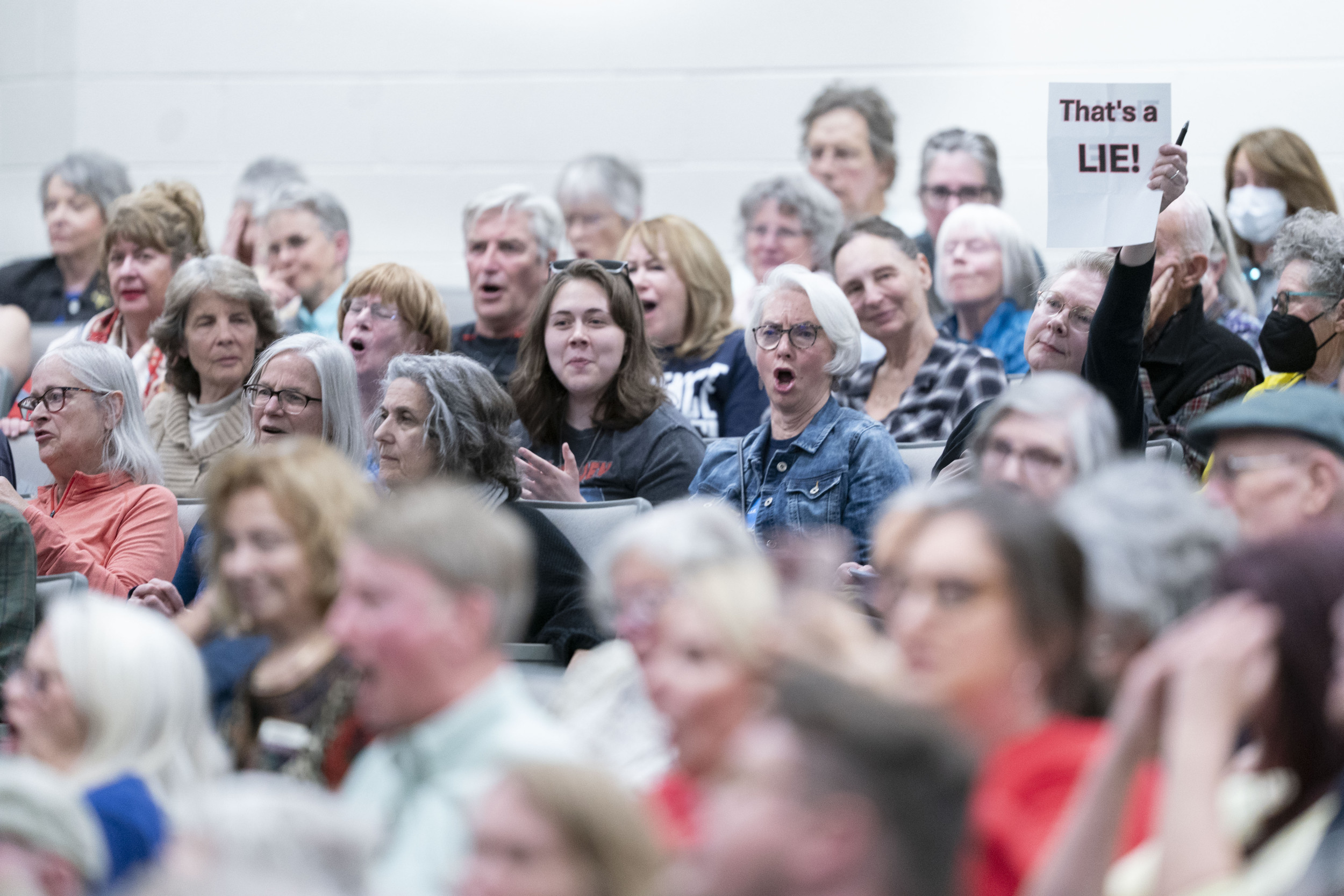 republican town hall heckling protest