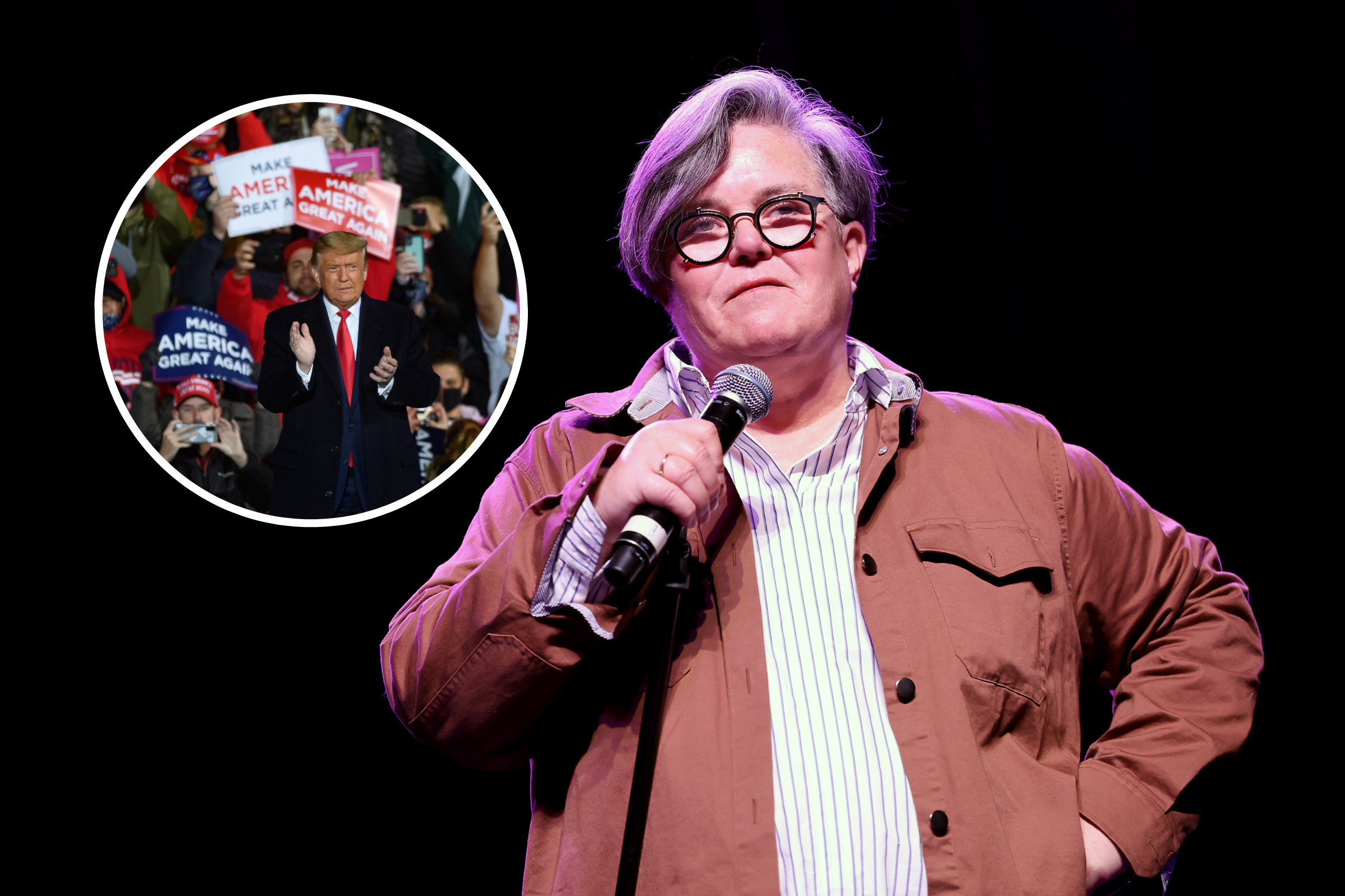 rosie odonnell comedy benefit donald trump rally