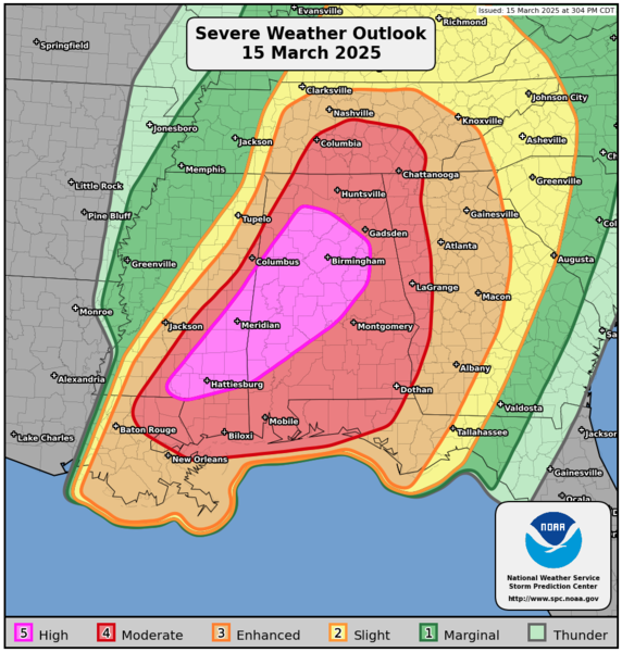 torndao extreme weather warning map